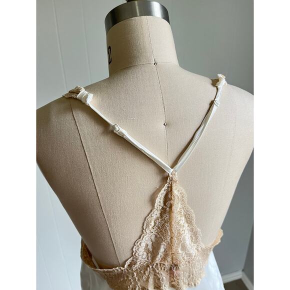 Victorias Secret Lace and Satin Slip Dress Large White Cream Fairy Grunge Dainty - Picture 8 of 16